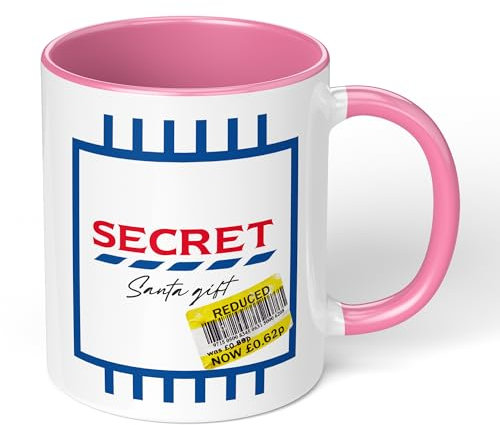 Print Maniacs Secret Santa Mug Gift Christmas Funny Novelty Humor Office TES*o Shopping Gift (Pink Fill)