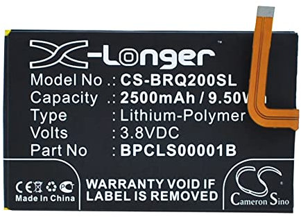 Cameron Sino Akku für BlackBerry Classic, Classic 4G, Kopi, Q20, SQC100-1, SQC100-3, SQC100-4, SQC100-5 PN:BlackBerry 1ICP4/59/93, BPCLS00001B 2500mAh / 9.50Wh