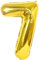 D2D | Party Balloon Zahl 7 XXL in Gold - Größe 100 cm - Folienballon - Zahlenballon - Geburtstagsdeko - Helium Ballon