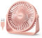 TriPole Ventilateur de Bureau USB, Ventilateur de Table à 3 Vitesses, Ventilateur Silencieux Réglable à 360°, Ventilateur Portable pour Bureau, Maison, Chambre, Voiture, Camping en Plein Air-Rose