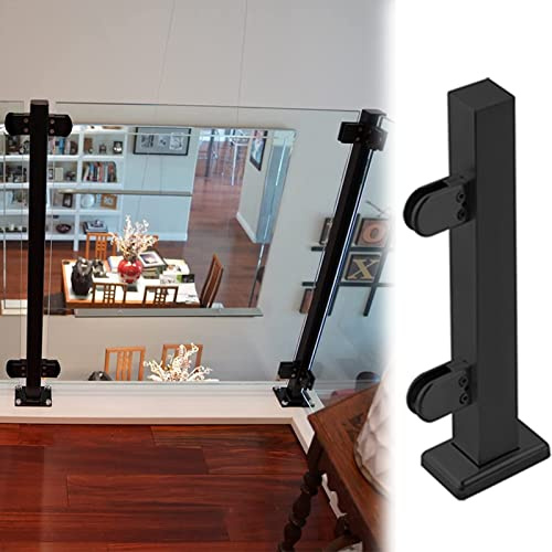 Garde Corps Verre Poteau de Balustrade en Verre Carré Sur Pied, Pilier de Panneaux de Clôture pour Panneau en Verre/ Plastique/ Bois/ Acrylique, Main-courante pour Escalier de Balcon ( Color : End pos