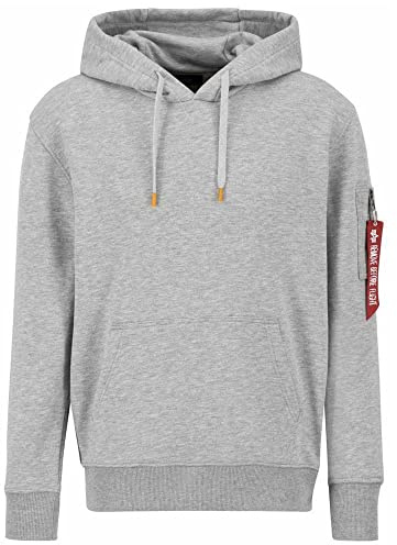 Alpha Industries R Print Hoody Kapuzensweat für Herren Grey Heather