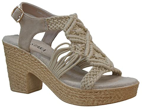 IVACHY Womens Shoes Summer Braided Strappy Beaded Espadrille Wedge Heels Sandals cushioning…
