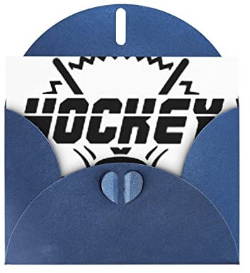 DMORJ Blaue Hockey-Grußkarte, hochwertiges Perlpapier, 10,2 x 15,2 cm, für Geburtstagskarte, Valentinstagskarte, Einladungskarte, Qualität