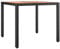 vidaXL Gartentisch, Garten Esstisch mit Holzplatte, Terrassentisch Stahlrahmen, Gartenmöbel Tisch, Schwarz Poly Rattan Massivholz Akazie