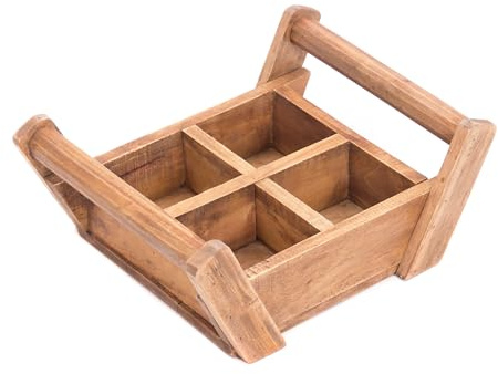 DESIGN DELIGHTS Holz ZIEGELFORM mit Griffen Brick II | 36x28x15 cm, Mahagoni Holz | Vintage Ziegelsteinform mit Henkel, Holzkiste, Aufbewahrungskiste, Vintage