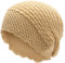 ZLYC Damen Sommer Strickmützen Handstricken Häkelmütze ntage Beanie Mütze(Einfach Macadamia Beige)