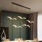 20W LED Wohnzimmerlampe Pendelleuchte Kreativ Esszimmer Leuchte Warmweißes Licht 5-flammig Rechteckig Vogel-Design Acryl Dekorative Hängelampe 150cm für Büro Küche Deckenbeleuchtung Höhenverstellbar