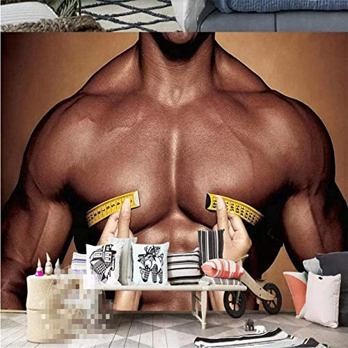 COJIC 3D Wandtapete Fitness-Typ-Muskel Wandmalerei Schlafzimmer Wohnzimmer Heimdekoration 3D-Wandbild Tapete Abziehen Und Aufkleben Selbstklebende Wandposter Wandkuns 250 (Breite) x 175 (Höhe) cm