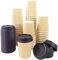 A406 8oz Disposable Paper Cups Ripple Cups Black, 3ply Kraft Coffee Cups Paper Coffee Cup with Lid Tripple Insulated Coffee Cups x 100 (Kraft, with Lid)