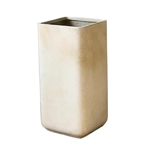 Pot De Fleur Exterieur Pots De Plantes Droite Rectangulaire Blanc Pur Grand Faux Ciment Modèles Hauts Pots De Fleurs De Plancher Fond Simple avec Trous De Drainage Jardinières Pots De Pépinière (Size