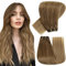Hetto Tressen Extensions Echthaar 100g 50 cm Weft Extensions Echthaar Balayage Mittel Braun to Licht Braun Sew in Remy Gerade Invisible Doppelt-Tressen Weave Haarverlängerung #6/8/14