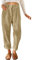 Cordhose Damen Casual High Waist Tapered Hose Baumwoll Gerades Bein Hosen Einfarbig Freizeithosen mit Taschen (Khaki, XL)