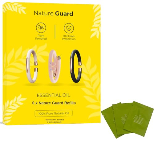 Nature Guard 6 Essential Oil Refills (2 Sticks per Pack) | No DEET Mosquito Repellent | Nature Guard (Refills)