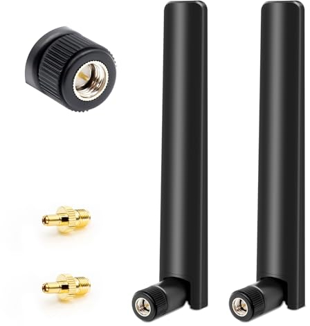 5G LTE Antenne,4G Signalverstärker 12DBI Signal Gain Antenne SMA Stecker Omnidirektionale Netzwerkantenne WLAN-Antenne,600-6000MHz,für Router,PC-Desktop,PCI-E-Karten,Sicherheits-IP-Kamerausw(2 Stück)
