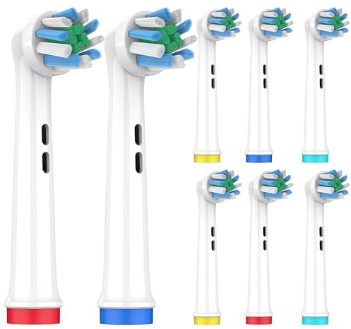 Perfekto24 Aufsteckbürsten Kompatibel für Oral B Zahnbürsten (8er Pack Weiß) - Zahnbürstenaufsätze für ein herausragendes Zahnputzerlebnis - Passt für Oral B Modelle (Weiß 5)