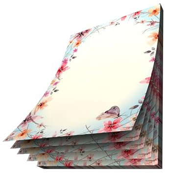 Notizblock A5 | Frühlingsreigen | 50 Blatt, 90g/qm | Motivpapier Block | Schreibblock DIN A5 | paperandpicture