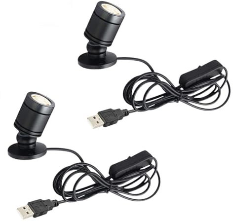 FSLiving Mini Aluminium LED Einbaustrahler, 2 stk Minispot Einbauleuchte mit Transformer, grünes Licht für Flur, Galerien, Geschäfte, Schmuckschrank,Schrank -1 Watts