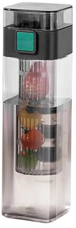 Bouteille d'eau avec infuseur – Bouteille d' d'hydratation, bouteille d' à base de | Bouteille d'eau carrée avec infuseur à fruits, bouteille d'eau de sport pour le fitness et