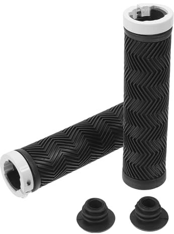 BULLSPANN 1 Satz Fahrradlenkergriffe, rutschfeste ergonomische Design-Fahrradgriffe, Lock-on Lenkergriffe für E-Bike Trekking Bike Mountainbike, Schwarz Weiß