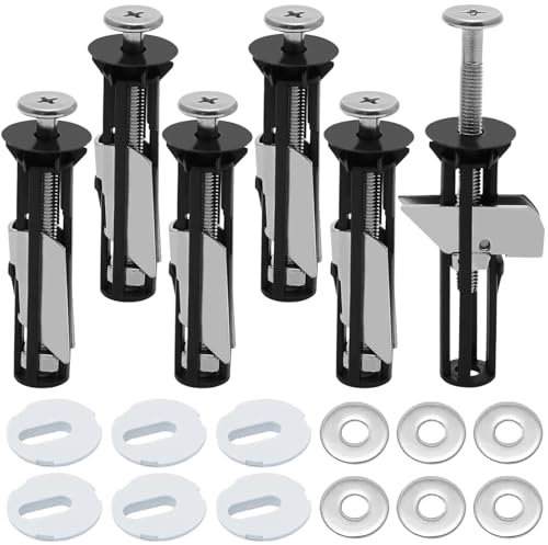 Toilet Seat Fittings, Heavy Duty Toilet Seat Fastener Bolt Kit, 6 PCS Toilet Seat Fastener Bolt Kit, Universal Toilet Seat Bolts, Easy Installation Toilet Seat Fixings for Home Office Bathroom