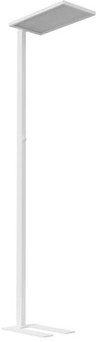 Oktaplex Malmö Büro Stehleuchte Drehregler dimmbar 230V weiß | 4000K Neutralweiß, 60W LED, Aluminium, U-Fuß, Mikroprisma, UGR<18 blendfrei, 195cm, 7500lm