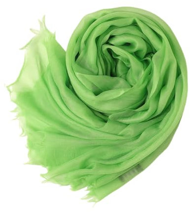 Prettystern Damen Kaschmir-Stola leicht Ring festlich Kaschmir Schal Abendkleid Schulter-Tuch XL dünne Cashmere 32 Frisches Grün