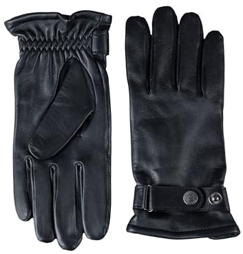 Lakeland Leather Martin Men’s Leather Gloves – Real Leather, Fleece-Lined, Adjustable Strap – Classic Winter Gloves