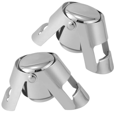 Lot de 2 bouchons à champagne réutilisables, bouchons en acier inoxydable pour bouteilles de champagne, bouchons pour bouteilles de champagne et collections de vin,bouchons de conservation pour bière
