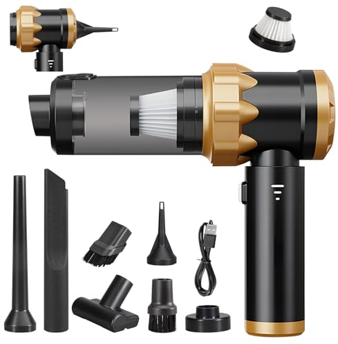 Grixz Handstaubsauger, 22000PA Handstaubsauger Akku Kabellos, 4-in-1 Autostaubsauger mit Bürstenlosem Motor, 3 Stufen Mini Staubsauger per Auto, Tierhaare, Haus, Küche