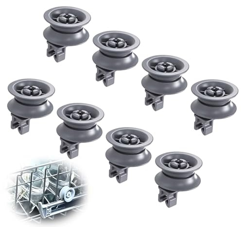 Rollen für Spülmaschinenkorb, 8 Stk Spülmaschinen Rollen für Oberkorb, 30mm Korbrollen Geschirrspüler Oberkorb Hitzebeständig Kompatibel mit Siemens Bosch Privileg Constructa Bauknecht Modell 165313