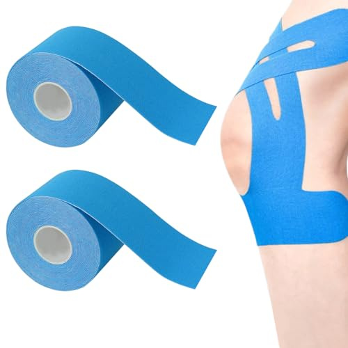 3 Rollen Kinesiotapes,2,5 CM × 5 M Kinesiotape,Elastisch Kinesiologie Tape,Wasserfest Und Hautfreundlich,Geeignet Für Muskeln Und Gelenke,Schmerzlindernd,Blau