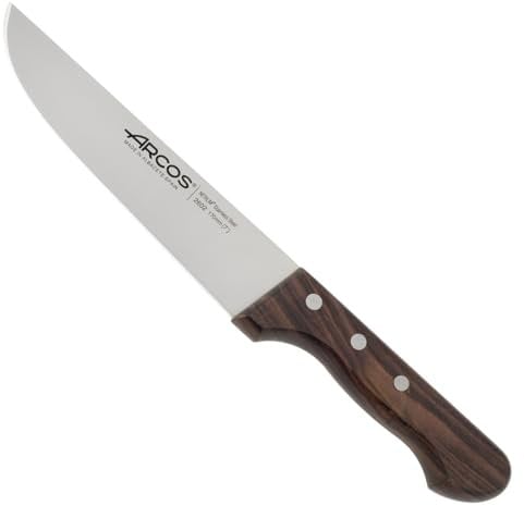 Arcos Couteau de Boucher Professionnel - Lame Acier Inoxydable NITRUM 17 cm - Manche Bois Palissandre - Coupe Précise et Durable - Série Atlantico