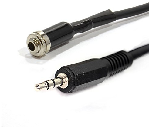 kenable 3.5mm Stereo Jack Panel Mount Socket to Plug Cable Lead for Custom Audio Installations Black 2m