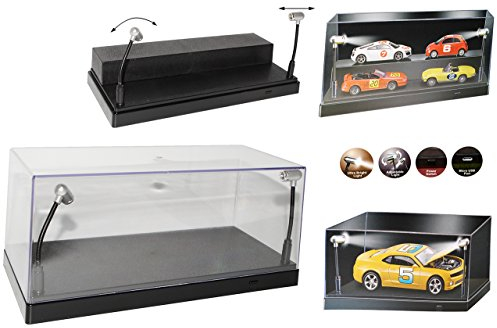 alles-meine.de GmbH Acryl Vitrine mit LED Beleuchtung inklusive Batterien für Modellauto 1/43 1/64 1/72 1/87 1/32 1/24 Modellcarsonline Modell Auto Modell Auto