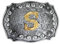 LKMY Herren Gürtelschnalle Buchstabe mit echter Goldauflage Western Buckle,English Letter Belt Buckle A~Z (S)