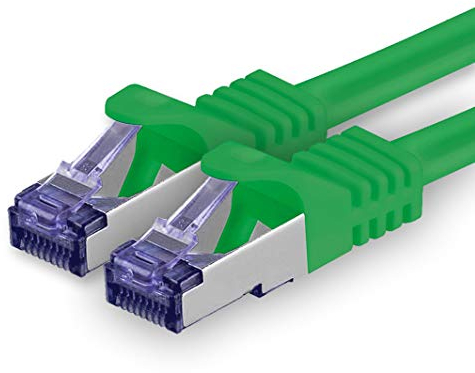 Cat.7 Cavo di Rete 1,5m - Verde - 1 Pezzo - Ethernet LAN Cat.7 SFTP PIMF LSZH Spina RJ45 Cat6a 10 Gbit s