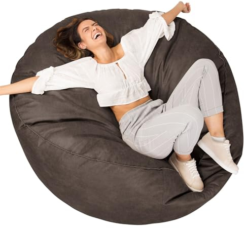 Lounge Pug, 'Mega-Mammoth' Sofa Sitzsack XXL, Schlafsofa, Vintage Leder Schiefergrau