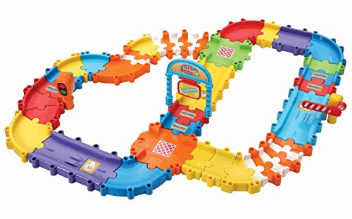 VTech - Pistas con tramos Flexibles TutTut Bólidos, Set de Piezas Flexibles para Formar más de 6 circuitos Diferentes, se Pueden conectar con el Resto de playsets TutTut (3480-524422)