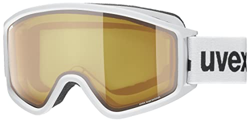 Uvex g.gl 3000 LGL - Skibrille für Damen und Herren - beschlagfrei - vergrößertes, beschlagfreies Sichtfeld - white matt/lasergold lite-blue - one size