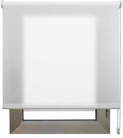 Estor Enrollable Translúcido Blanco a Medida 220x180 cm – Luz Natural con Privacidad Día y Noche – Persiana para Ventanas, Puertas, Balconeras, Cocina u Oficina – Instalación en Pared, Techo o Lateral
