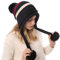 Warm Knitted Hat with Velvet for Women Stylish Black Beanie with Pom Poms for Winter Activities and Outdoor Adventures