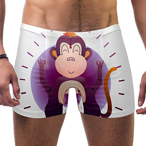 Lorvies Süßer Affe Yoga Lotus Pose Herren Schwimm-Boxershorts kurze quadratische Beine Badeanzug schnell trocknend Bademode, Größe S Gr. S 7-9, multi