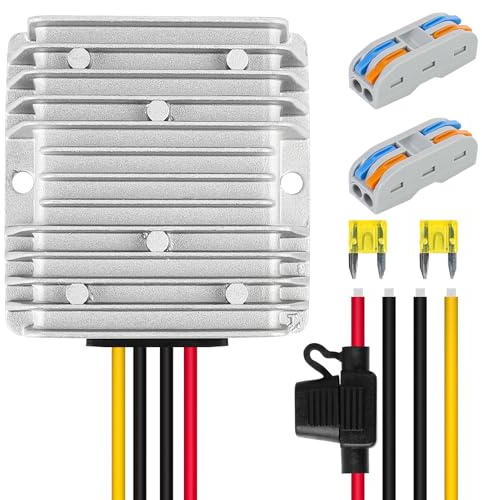 24V 145W DC-DC Converter Voltage Regulator, Step Down/Up 9V-40V to 24V 6A, Waterproof Module Power Supply for Golf Cart Accessories, Club Car