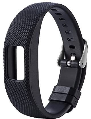 Sportarmband Kompatibel mit Garmin Vivofit 4 Armband - Sport Silikon Uhrenarmband Replacement Wechselarmband Ersatzarmband für Garmin vivofit 4 Smartwatch (L, Schwarz)