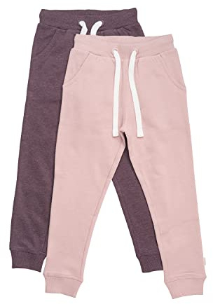 MINYMO 2er Pack Mädchen Basics Sweat Pants Freizeithose