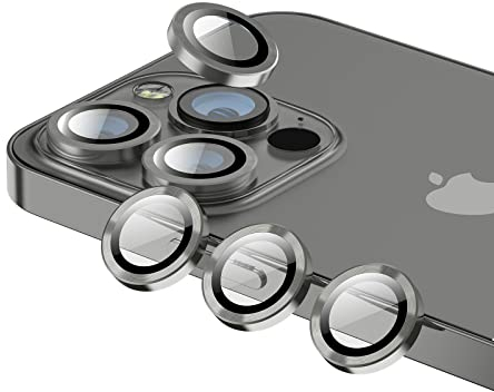 Phoneaura [[6 Stück Kameraschutz für iPhone 14 Pro und iPhone 14 Pro Max Kamera Glas Linsenschutz 14 Objektivglas Aluminium Linse mit Schutzfolie 14 Pro