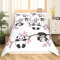 Ensemble de housse de couette Panda mignon pour filles garçons enfants dessin animé panda géant ensemble de literie fleurs de cerisier housse de couette amoureux Animal housse de couette 200X200CM