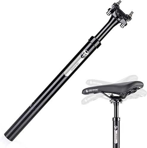 GEWAGE Gefederte Fahrrad Sattelstütze – Federsattelstütze aus Aluminium, Einstellbarer Klemmwinkel & Stoßdämpfung, Fahrrad Sattelstütze für MTB, Rennrad, BMX & E-Bike (φ27,2/φ30,9/φ31,6 x 400 mm)