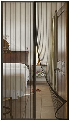DIKER Zanzariera Magnetica per Porte Finestra 170x220cm, Tende Zanzariere con Calamita per Finestre, Zanzariere Magnetiche balcone, si Chiude da Sola, nero
